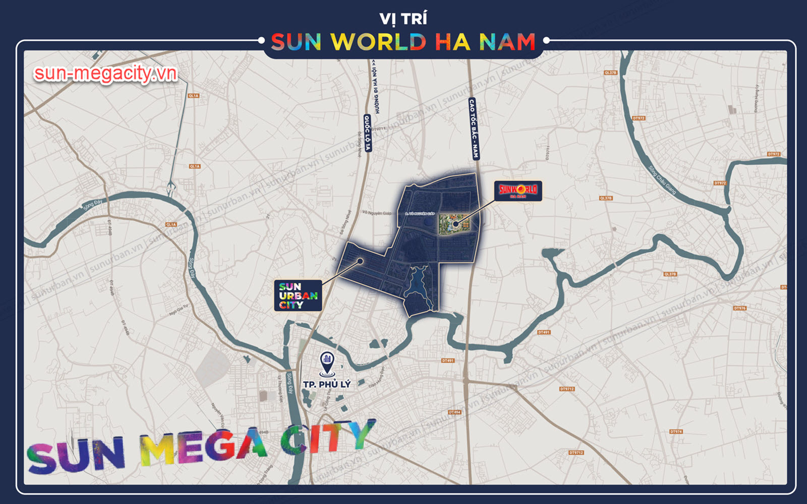 Vị trí đắc địa Sun World Hà Nam di chuyển dễ dàng, là điểm đến lý tưởng mỗi cuối tuần cho cả gia đình