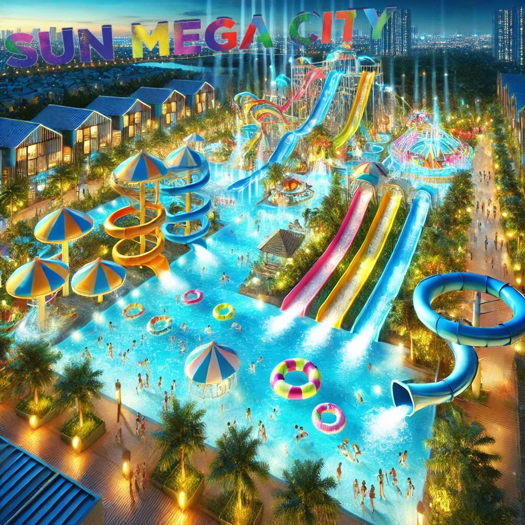 Không gian Sun World Hà Nam lung linh về đêm bằng vật liệu xuyên sáng