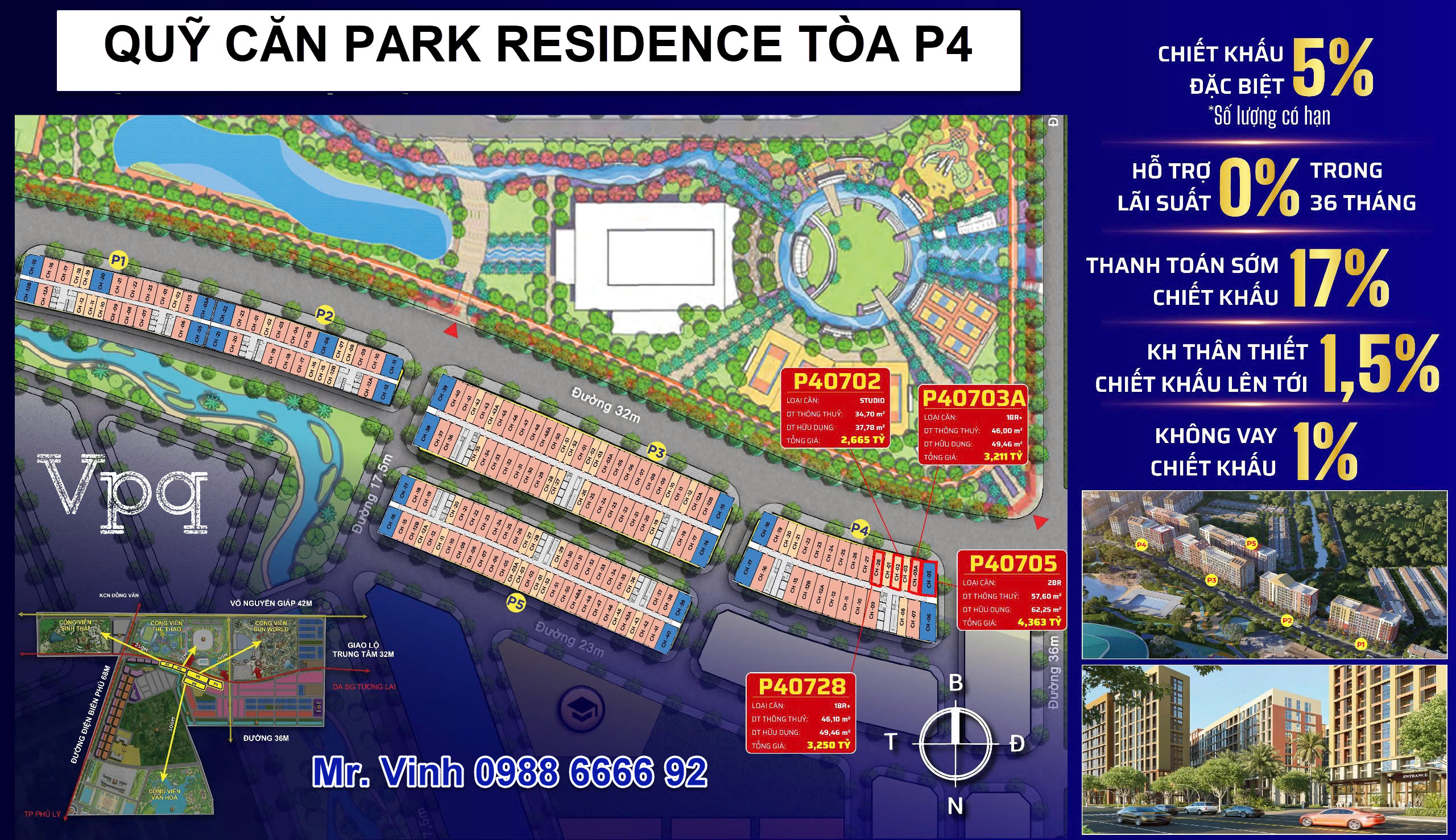 Giá bán tòa P4 căn hộ chung cư Park Residence Sun Urban City