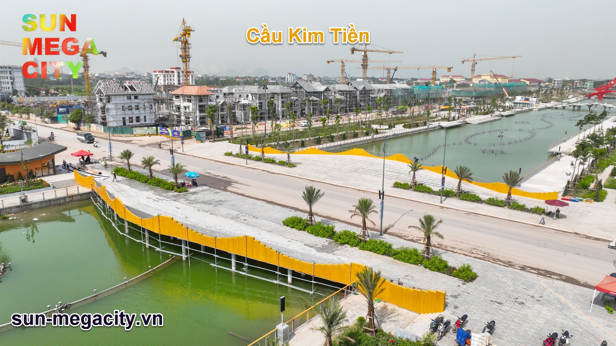 Các tuyến đường hoàn thiện từ 90-100% và dần được phủ xanh bởi các hàng cây