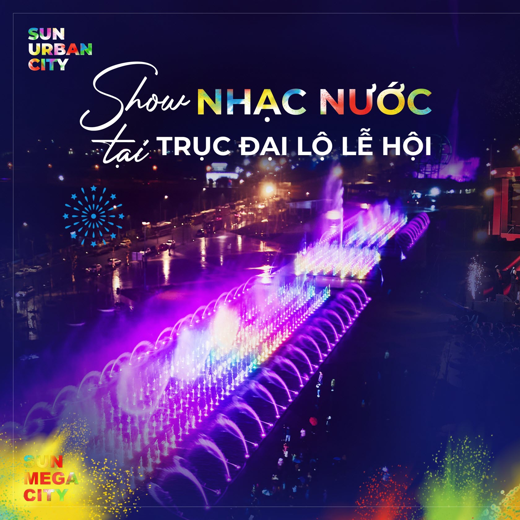 Show nhạc nước tại trục đại lộ lễ hội