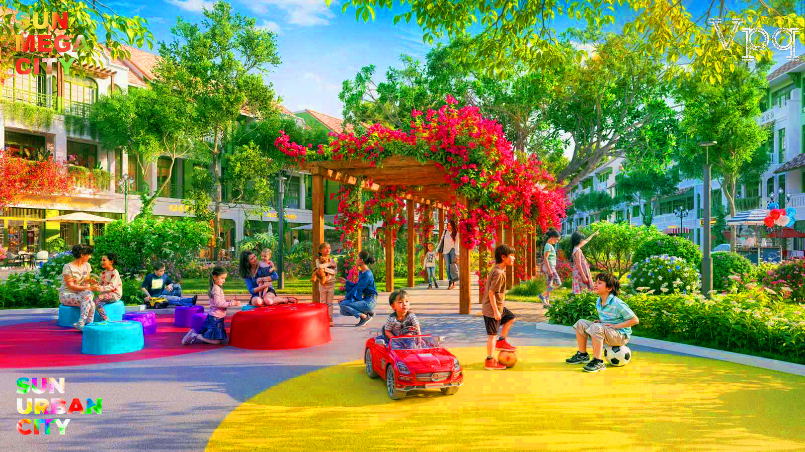 Các khu vườn tạo ra không gian tiện ích cho cư dân Sun Urban City