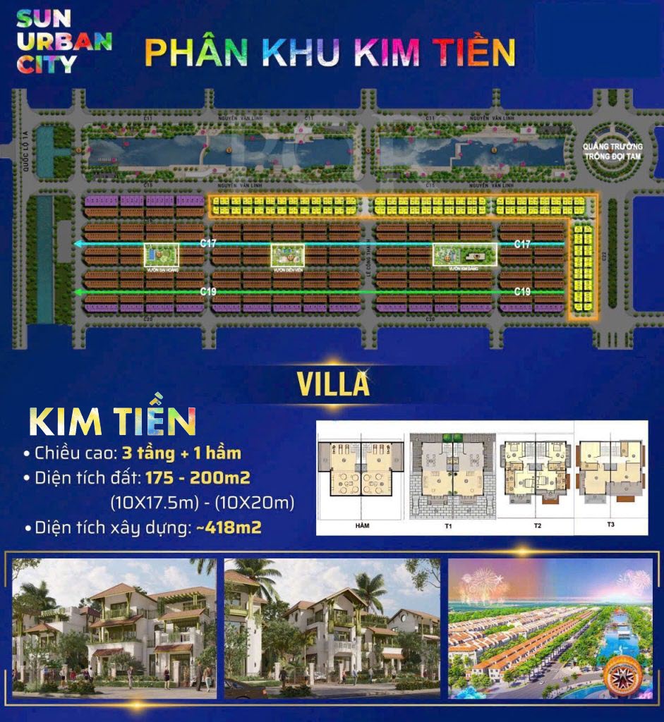 Thiết kế biệt thự ph&acirc;n khu Kim Tiền