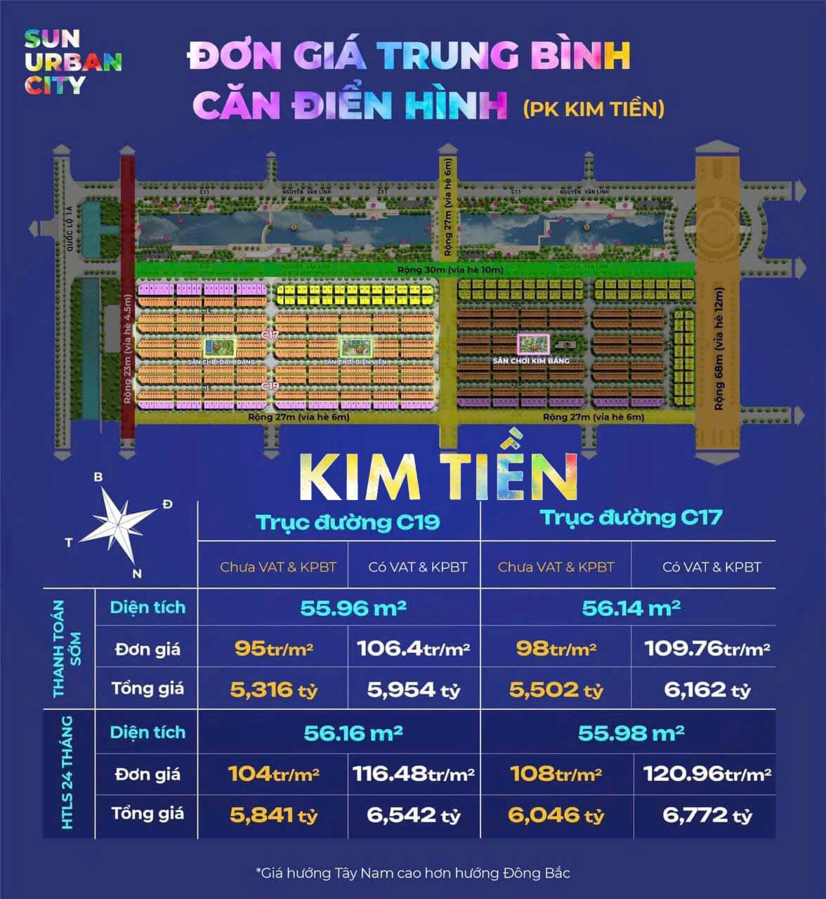Gi&aacute; b&aacute;n nh&agrave; phố Kim Tiền đ&ocirc; thị Sun Urban City