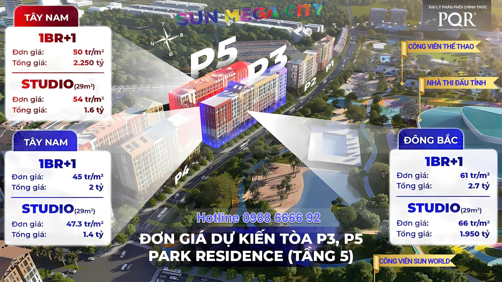 Bảng giá bán Tòa P3 chung cư Park Residence