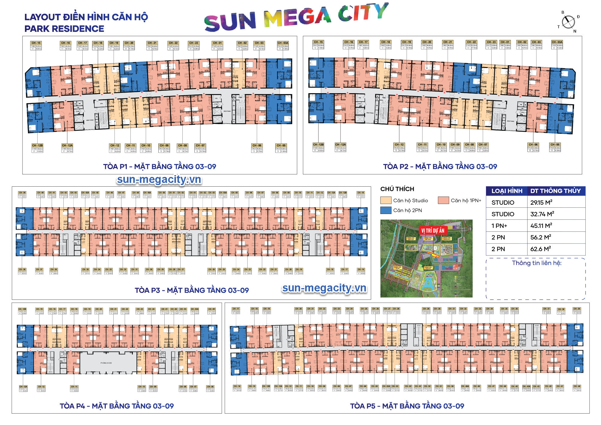 Layout điển hình căn hộ Park Residence