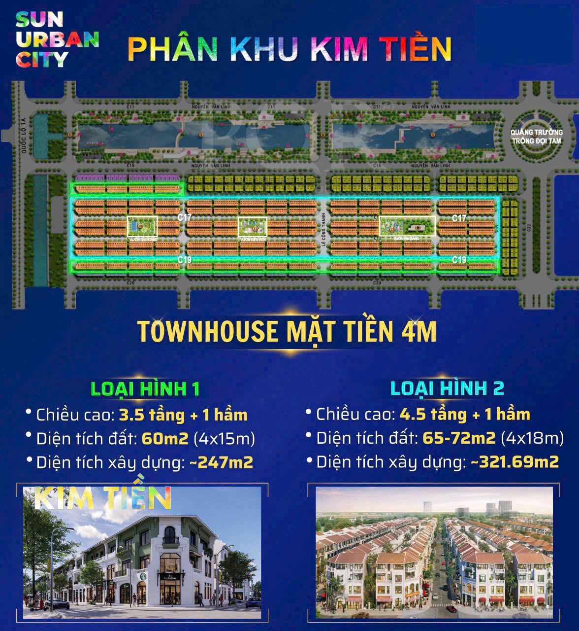 Thiết kế nh&agrave; phố Townhouse Kim Tiền mặt tiền 4m