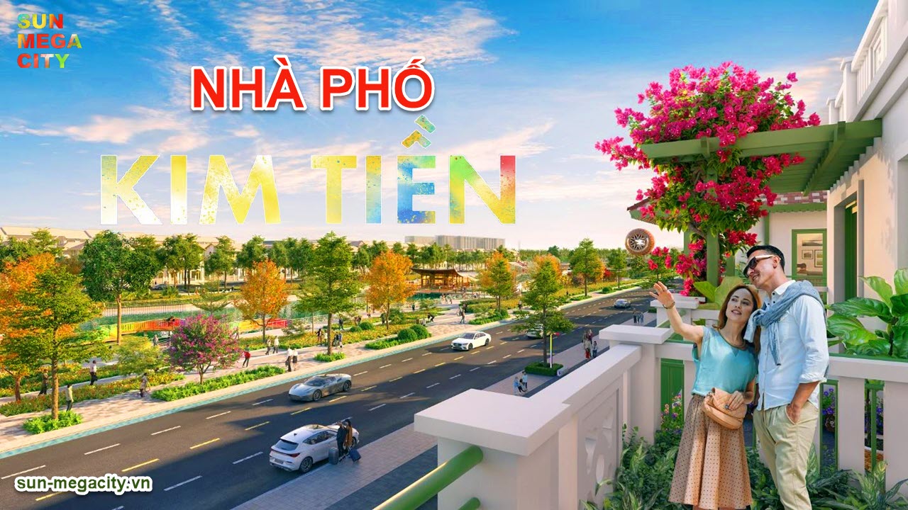 Phối cảnh nhà phố thương mại Kim Tiền view ra công viên lễ hội