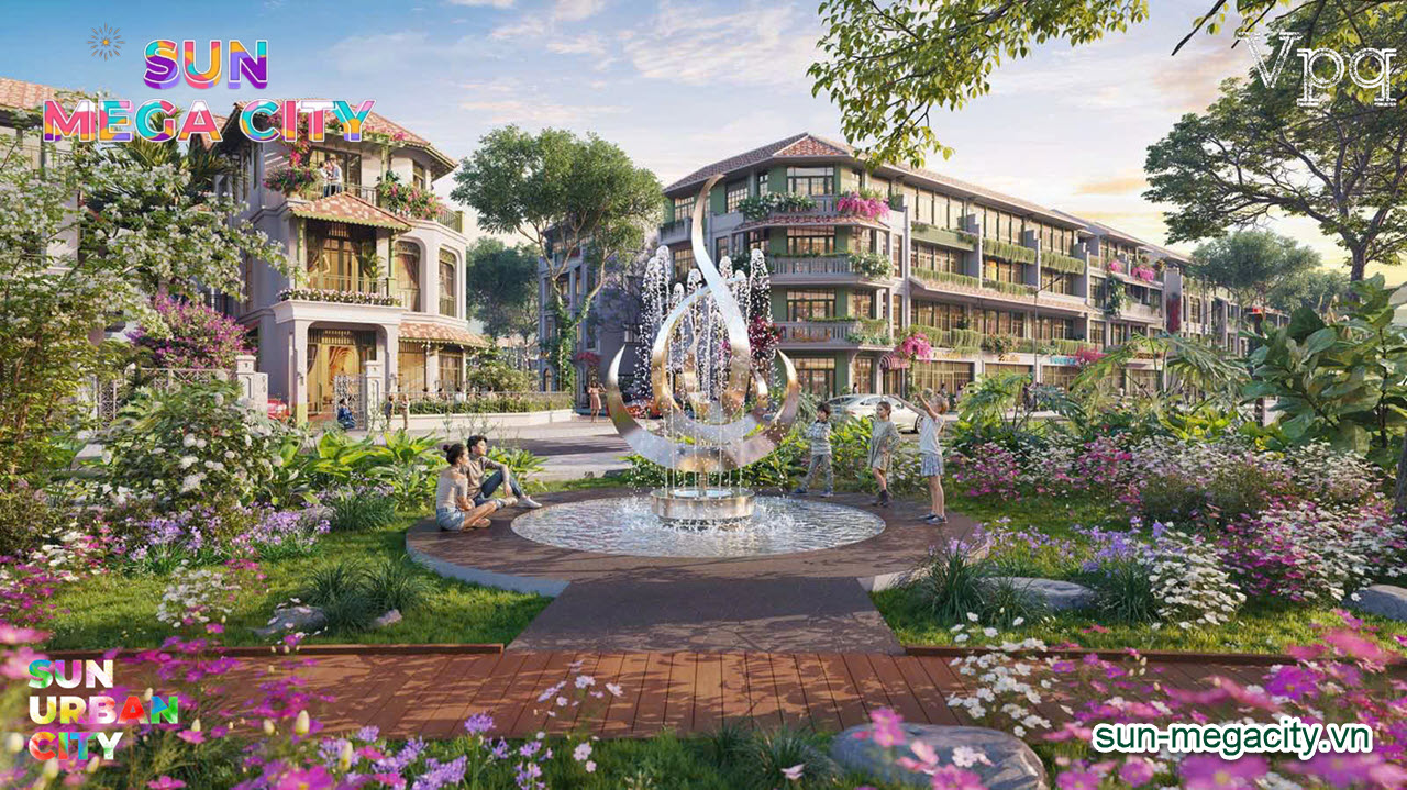 Phối cảnh nh&agrave; phố thương mại Townhouse Sun Urban City