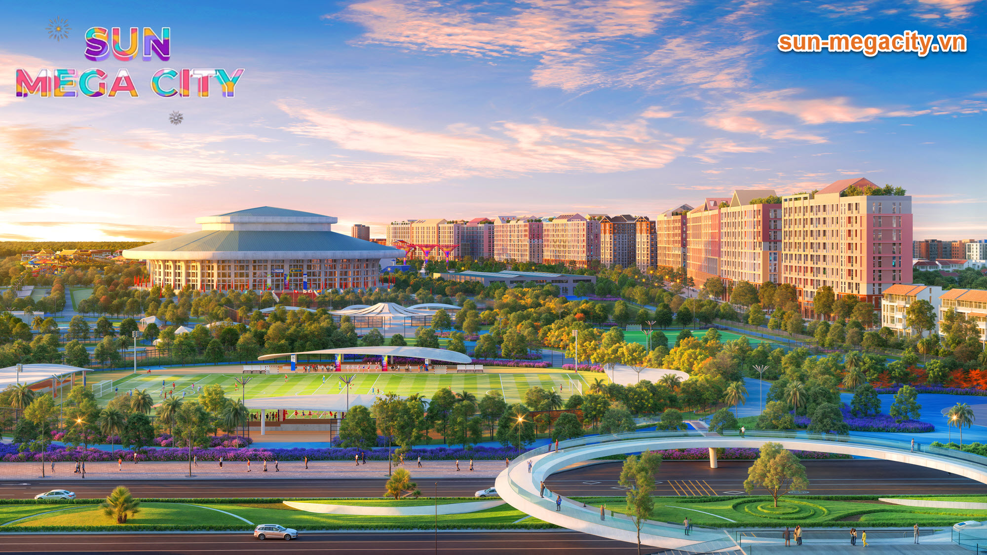 Phối cảnh tổng thể căn hộ Park Residence Hà Nam view sang Công viên thể thao