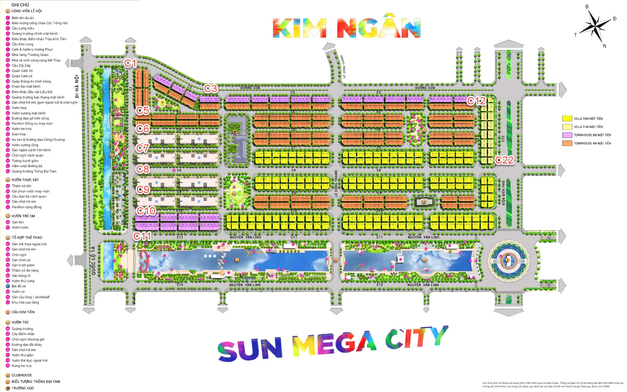 Mặt bằng phân khu Kim Ngân Sun Urban City
