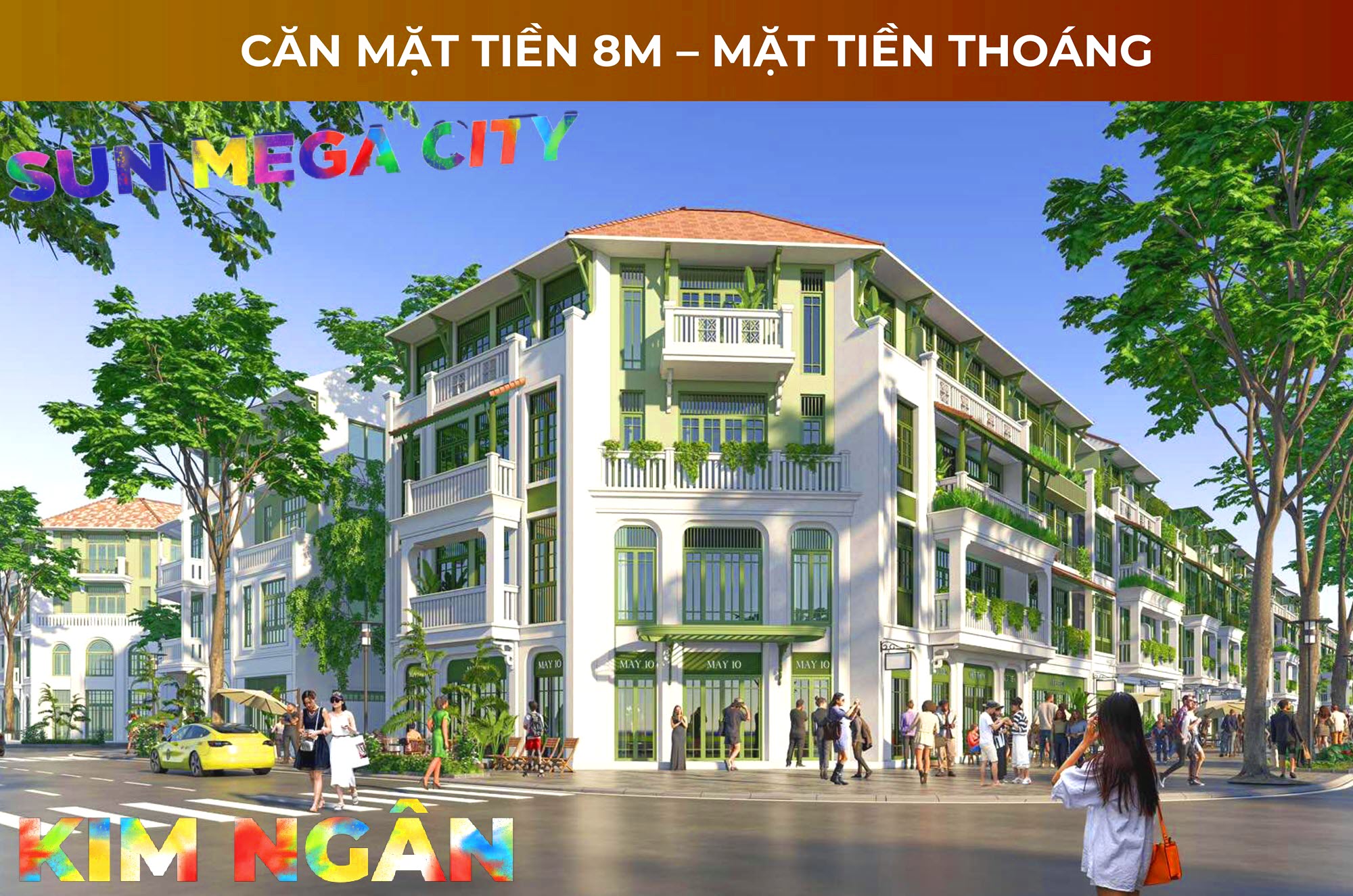 Phối cảnh nhà phố Kim Ngân mặt tiền 8m