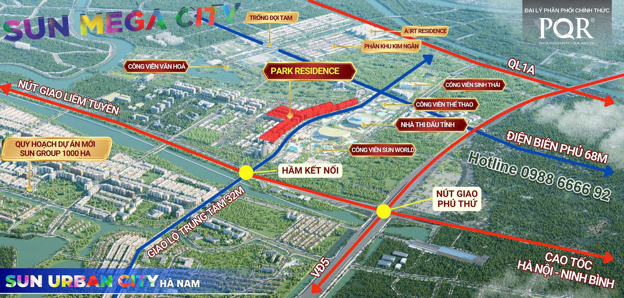 Park Residence sở hữu vị trí trung tâm của Sun Mega City